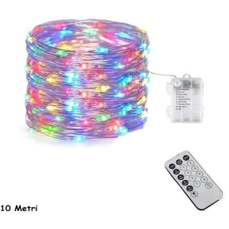 10MLED-STREIFEN100LEDRGBMULTICOLORBATTERIELICHTWEIHNACHTSBELEUCHTUNGBAUMDRAHT