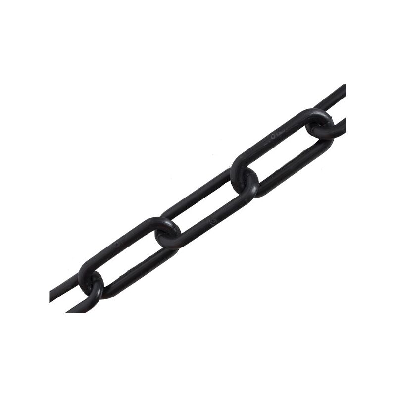 10mm Black Plastic Safety Barrier Garden Fence Post Decorative Link Chain (2mtr)