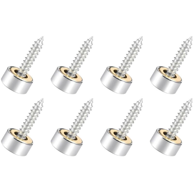 10mm Miroir Vis Cache Vis x 8PCS Brossé Inoxydable Acier Décoratif Capuchons Couverture Attaches pour Décoratif Miroir et Signe Publicité