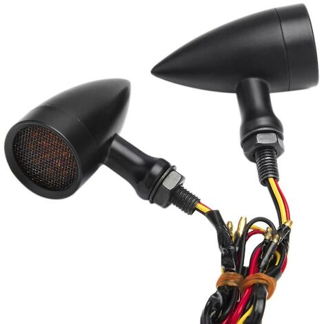 10mm Motorrad Retro Led Blinker Bremslicht Mesh Objektiv Für Chopper Bobber