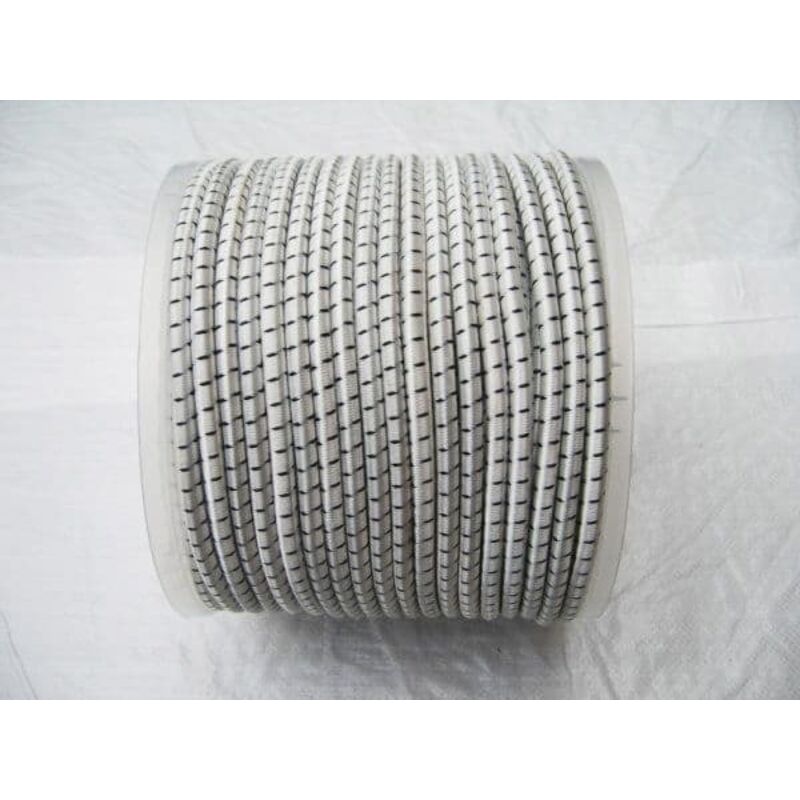 Elastic Bungee Rope Shock Cord 10MM x 100M (Luggage Tie Down White Black)