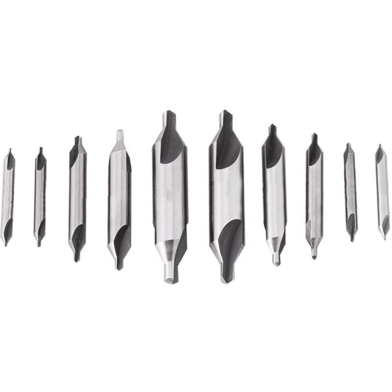Ineasicer - 10pc 1mm-5mm Jeu de forets centraux Hss Mèches à fraiser combinées à 60 degrés