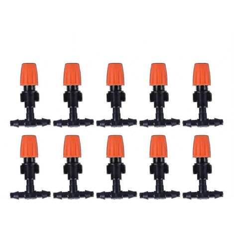 10pc Adjustable Flow Nozzles Flat Mouth Three-way Atomizing Nozzle Public Green Space Home Agricultural Production Gardening Horticulture (orange)
