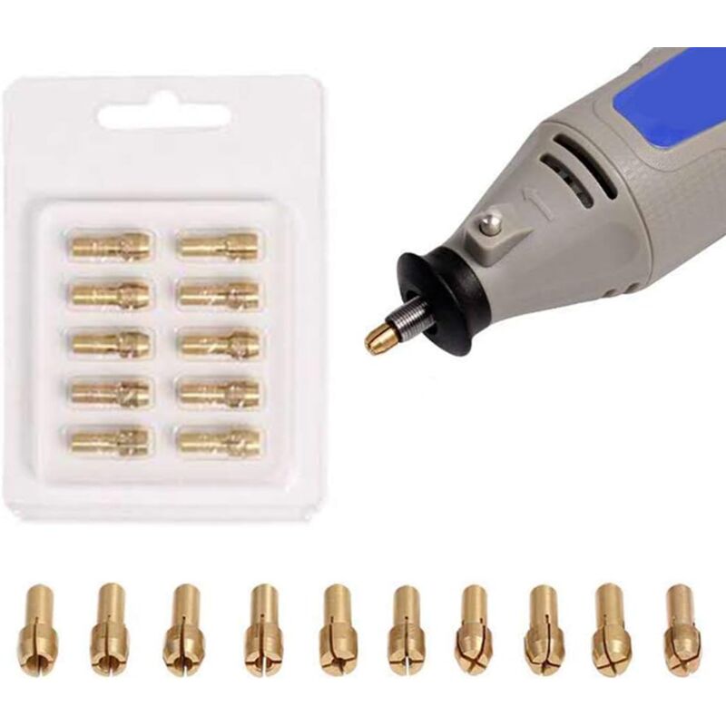 10pcs 0.5-3.2mm Precision Brass Mandrels for Dremel Drill Electric Chuck Rotary Tools