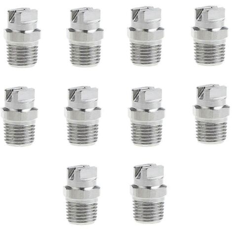 10pcs 1/4" High Pressure Washer Spray Nozzle Tip 65 Degree Stainless Steel