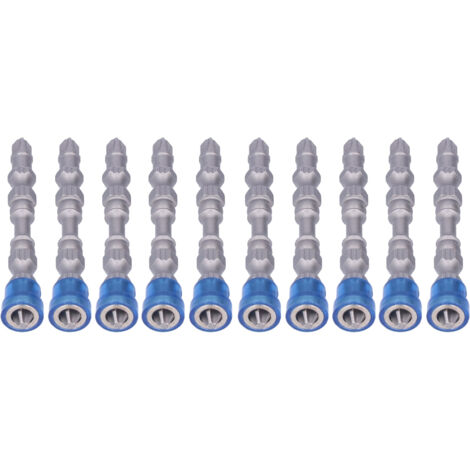 10PCS 1/4 In Magnetic Double Head Screwdriver Bits Set Electric Cross Screw Driver Head Kit