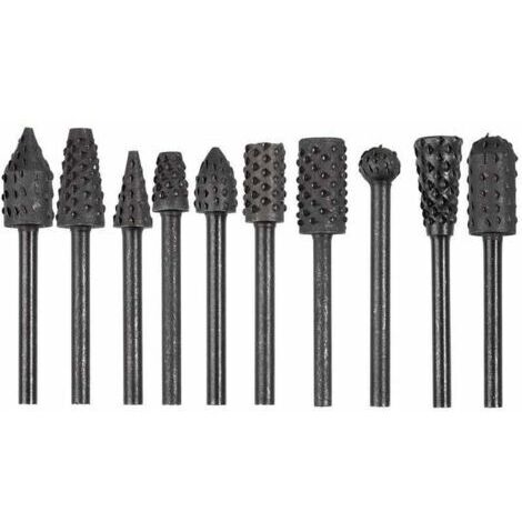 10pcs 1/8 '' Shank Rotary Burr Rape Ensemble En Acier Au Carbone Sculpture Sur Bois Fichier Rape Forets Fit Pour Outils Rotatifs Pour Le Bricolage Du Bois