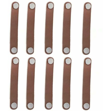 10pcs 128mm Retro Leather Drawer Door Handles / Knobs / Handles / For Wardrobe Closet Briefcase Suitcase Wine Cabinet Wooden Box Gift Box Shoe Box Furniture Hardware (Yellow)