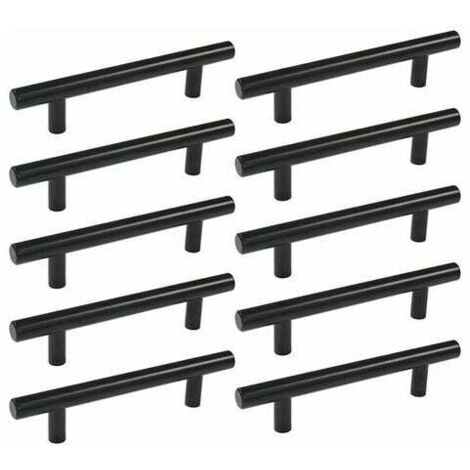 10pcs 160 mm T Bar Baton Cuisine Armoire Porte Poignées Placard Tiroir Chambre Meubles Tirer Noir
