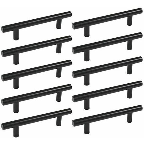 10pcs 160 mm T Bar Baton Cuisine Armoire Porte Poignées Placard Tiroir Chambre Meubles Tirer Noir