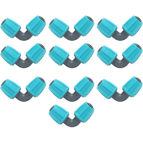 10Pcs 16mm/0.6in Lock Connecteur Barbelé, PE 90° Coude Tuyau Joint Jardin Agricole Irrigation Goutte À Goutte Raccord