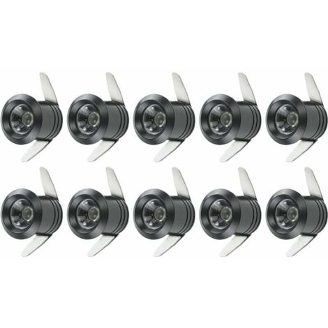 10pcs 1W Mini LED Recessed Spotlights with Separate Transformer for Showcase Kitchen Stairs Closet 90-265V AC [Energy Class A++]