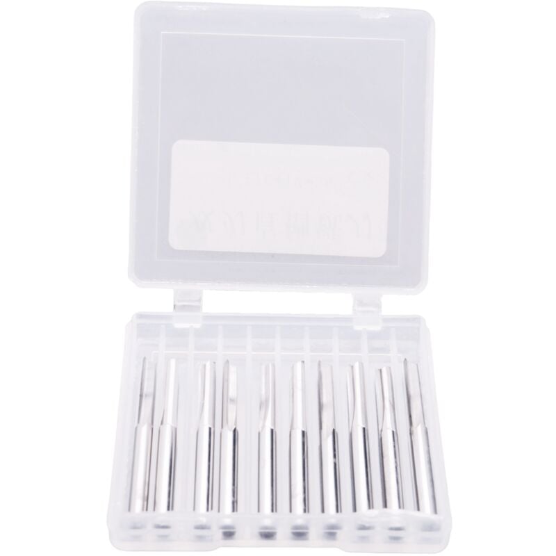 Image of 10Pcs 2 Flöte Bits 3,175 Mm Gerade Wolfram Stahl Fräser