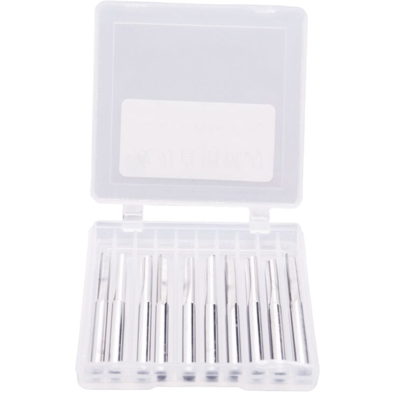 Image of 10Pcs 2 Flöte Cnc Router Bits 3,175 Mm Gerade Slot Wolfram Stahl Fräser Für Holz Mdf Kunststoff