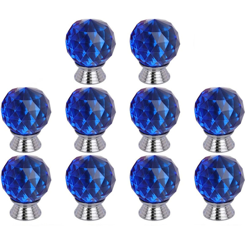 10 Pcs Schrankknöpfe Kristall Rund 30mm Moderner Möbelknauf Kommode mit Schrauben – Blau | 08131010835541 10 Pcs Schrankknöpfe Kristall Rund 30mm Moderner Möbelknauf Kommode mit Schrauben – Blau | 08131010835541
