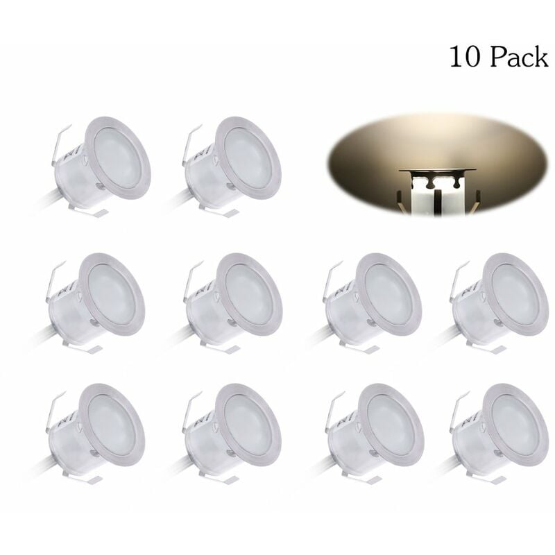 

10PCS 32mm LED Deck Lights 0.6W 500LM SMD2835 Pequeno empotrado en el suelo Subterraneo IP67 Resistencia al agua Paisaje al aire libre Jardin Patio