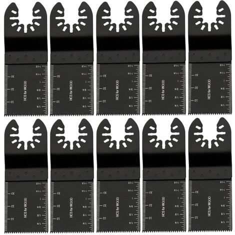 10PCS 34mm Outil Multifonction Lames Lame,Oscillante Outils en Acier au Carbone à Usages, Multiples DIY pour Scier Couper