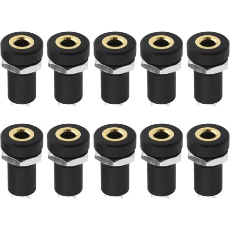 10pcs 3,5mm Femelle Mono Montage sur Panneau Jack avec Écrous 3,5mm Mono Jacks Montage sur Panneau Connecteurs à Souder Accessoires pour Lecteurs CD Ordinateurs Portables Numériques DVD