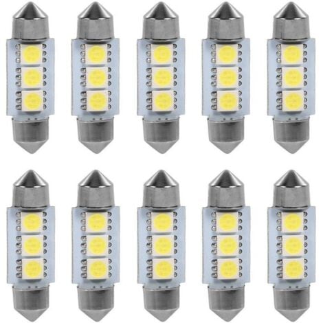 ZVD 10PCS 36MM 12V 3 SMD 5050 LED Girlande Dome Auto Innen Glühbirnen Lampe Weiß