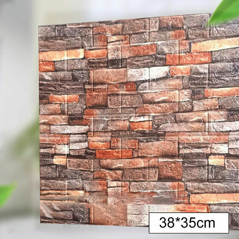 Image of Maerex - 10PCS 38x35cm Adesivo per muro di mattoni 3D Adesivo autoadesivo Carta da parati per parete