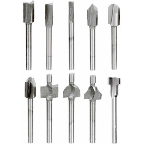 10pcs 3mm 1/8" Mini Queue HSS Menuisier Routeur Bits fraises à Bois Pour Dremel Foredom Rotatif Outil
