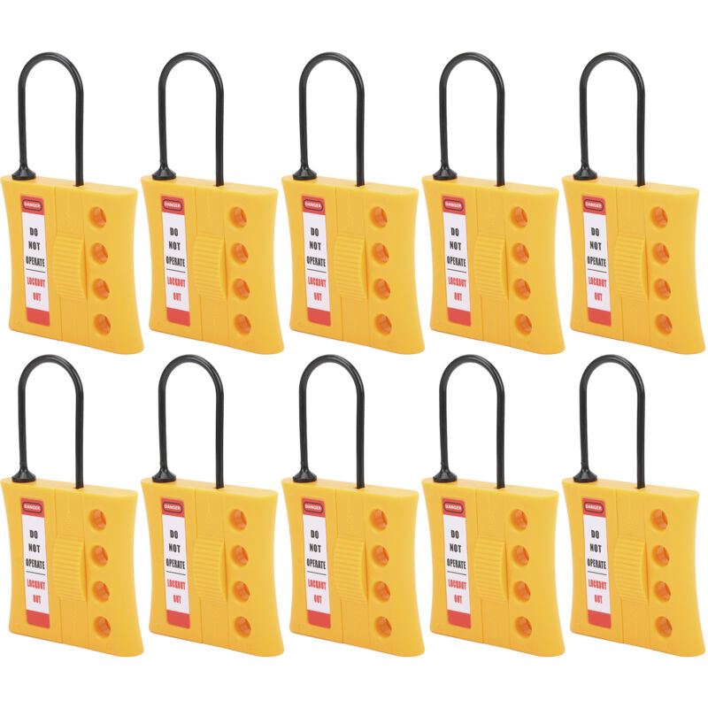 10PCS 3mm Cadenas de consignation durable à 4 trous Cadenas de sécurité à isolation énergétique en nylon isolé