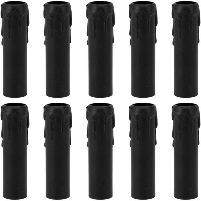 10pcs 4 Inch Cache-bougies Simulation de douilles de bougies vintage en cire pour chandelier Noir