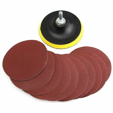 10Pcs 4 Inch Sandpaper Polishing 1000 Disc + 1Pcs Sanding Adapter + M10 Rod WASHED