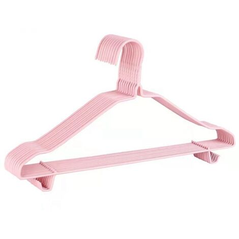10PCS 40cm Clothing Hanger Coat Hanger Clothes Drying Rack Stainless Steel Laundry RackPink