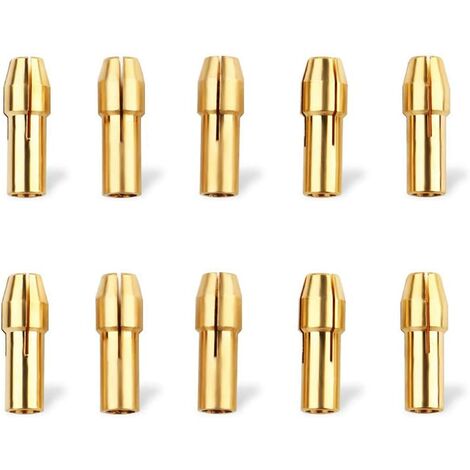 10Pcs 4.8MM Drill Chuck,Mandrin de Serrage en Laiton Tige Mandrins de Précision en Laiton Mini Collet Mandrin Mandrin Serrage à Pince 0.5mm/0.8mm/1.0mm/1.2mm/1.5mm/1.8mm/2.0mm/2.4mm/3.0mm/3.2mm
