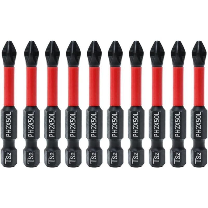 10PCS 50mm Screwdriver Bits with Phillips Head, Magnetic Screwdriver Bit, Non-Slip Cross Bit, Magnetic Screwdriver Bit with Hex Shank