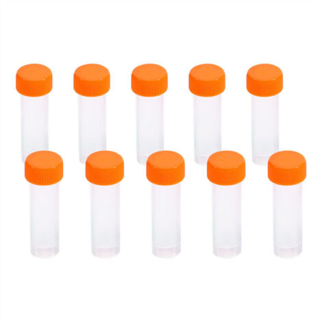 10pcs 5ml test tubes, plastic vial storage container with silicone seal for laboratory use