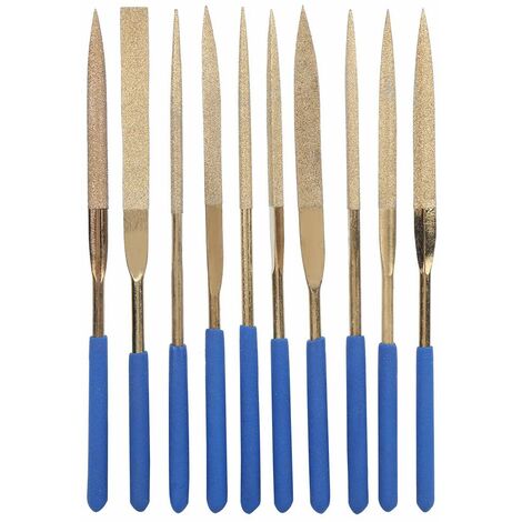 10pcs 5x180mm set di lime in titanio placcato diamante mini kit di lime ad ago per limatura taglio metallo vetro pietra lima per unghie per cani