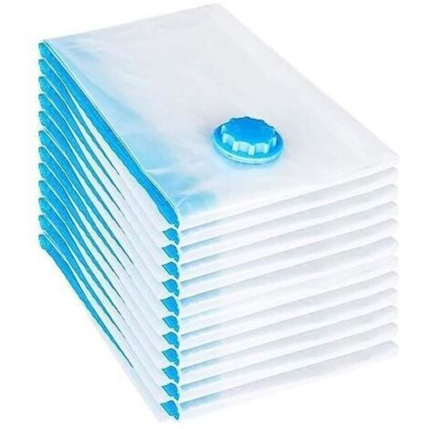 10pcs 60 x 80cm Sac Rangement Sous Vide Aspirateur, Réutilisable Housse Rangement sous Vide pour Rangement Vetement,Literie,