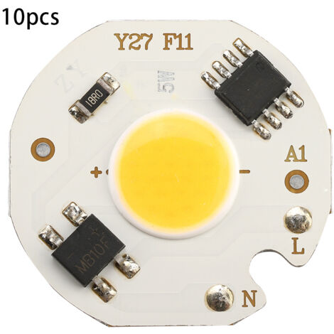 10Pcs AC220V 5W High Bright Integrated Chip Light Source COB Bead Spotlight Bulb Warm