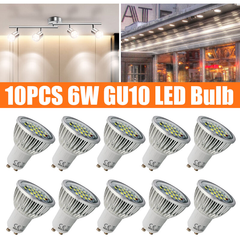 

10PCS AC220V 6W GU10 Bombilla LED Foco Iluminación para el hogar Decoración Blanco frío