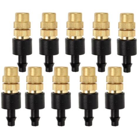 10Pcs Adjustable Misting Nozzle Copper Irrigation for Garden Hose Cooling and Water Saving