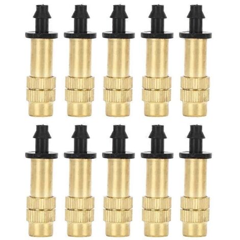 10Pcs Adjustable Misting Water Nozzle for 4/7mm Hose, Garden Atomizing Cooling Accessories