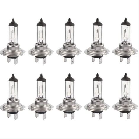 10pcs Ampoule halogène Led 12V H7 55W, Durable Ampoule blanche chaude Feux de route/feux de croisement pour voiture