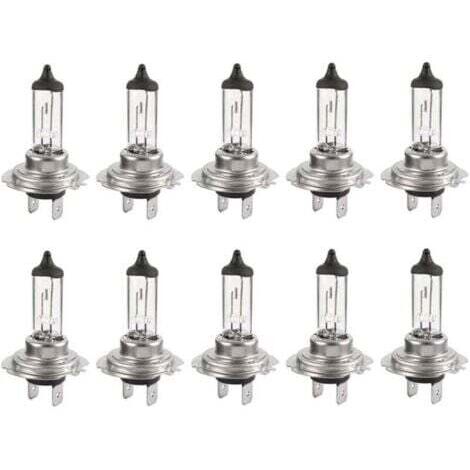 10pcs Ampoule halogène Led 12V H7 55W, Durable Ampoule blanche chaude Feux de route/feux de croisement pour voiture TRIMEC