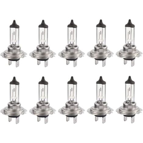 10pcs Ampoule halogène Led 12V H7 55W, Durable Ampoule blanche chaude Feux de route/feux de croisement pour voiture,de DEBUNS