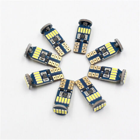 10pcs ampoule LED T10-4014-15 allume l'ampoule LED de voiture 12V2W blanc 6000K pour l'éclairage intérieur, l'éclairage du coffre, l'éclairage de la plaque d'immatriculation, le feu de position DC