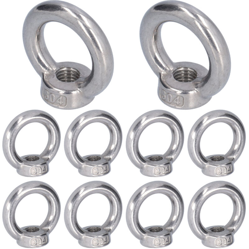 Ineasicer - 10Pcs Anneau de levage en acier inoxydable pour machines forestières M5