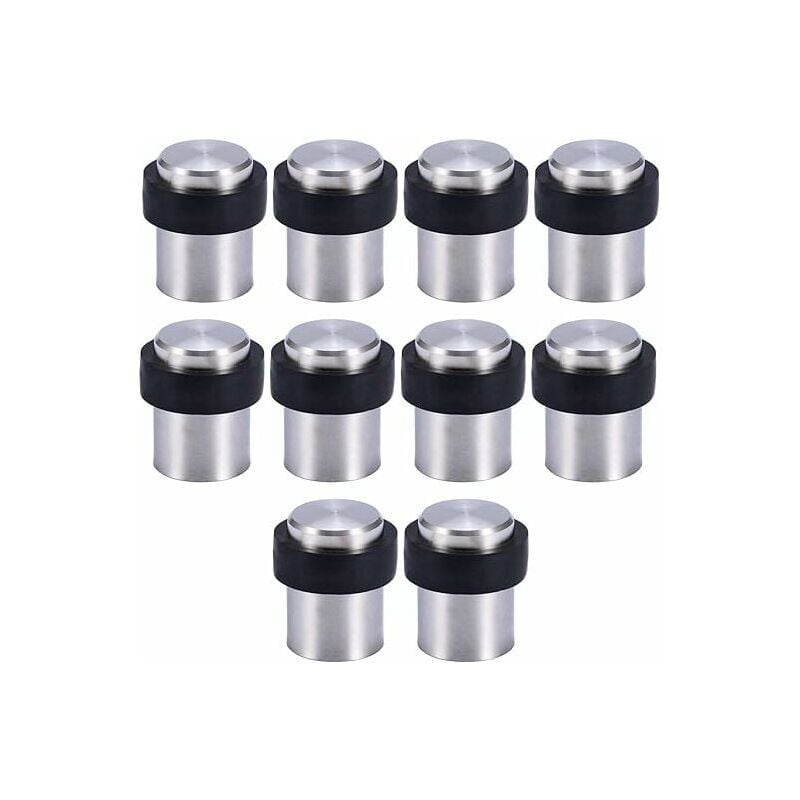 Tonchean - 10pcs Arrêt de porte Arrêt de porte 304 acier inoxydable 4.6CM porte sans poinçon arrière anti-collision en caoutchouc porte de chambre