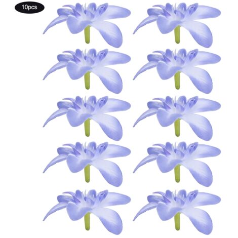 10Pcs Artificial Orchid Fake Flowers Simulate Floral for Wedding Bridal Wreath Decoration Blue