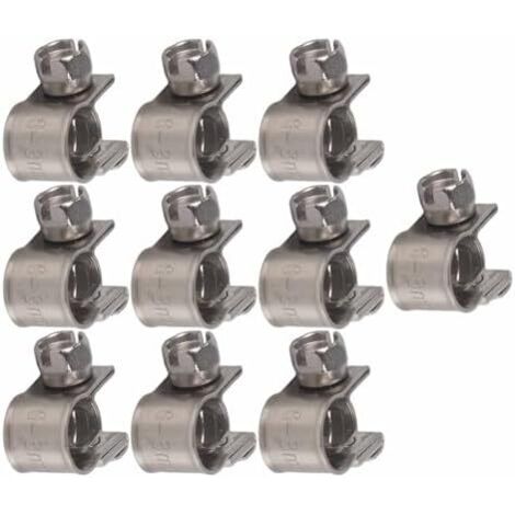 10Pcs Assortiment de colliers serrage en acier inoxydable, 6 à 20mm mini pour conduite carburant très résistants plomberie connexions automobile (6-8Mm) - 6-8Mm