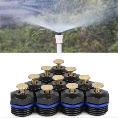 10pcs Atomizing Sprinkler Nozzle,1/2 inch Garden Misting Emitters Adjustable 360 Degree Agricultural Lawn Watering Universal Nozzle Irrigation Micro S