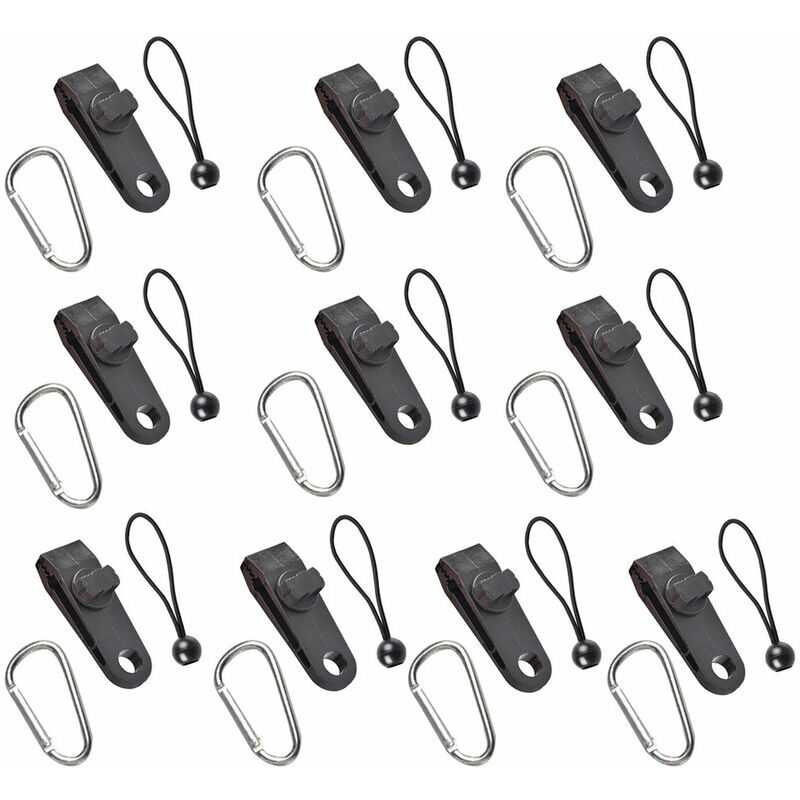 Lucky-88 - 10pcs Attache Bache,Tarp Clips, Tente Pince, Tendeur Elastique, Tendeur Bache Parfait pour Tendre une Bache, Tentes, Auvents, Bannières