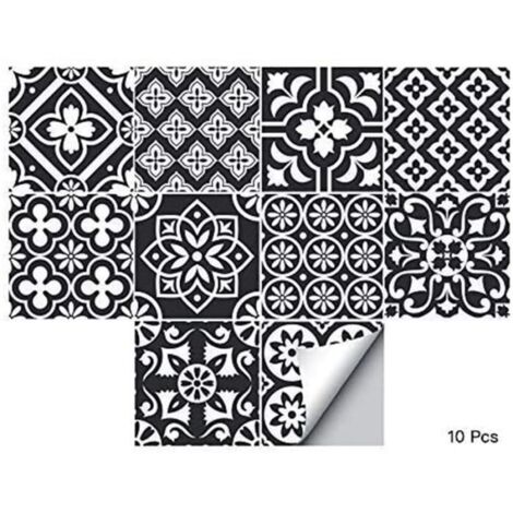 10PCS Autocollants Stickers pour Carrelage Mural pour Décoration de la Maison Cuisine - 20 x 20 cm