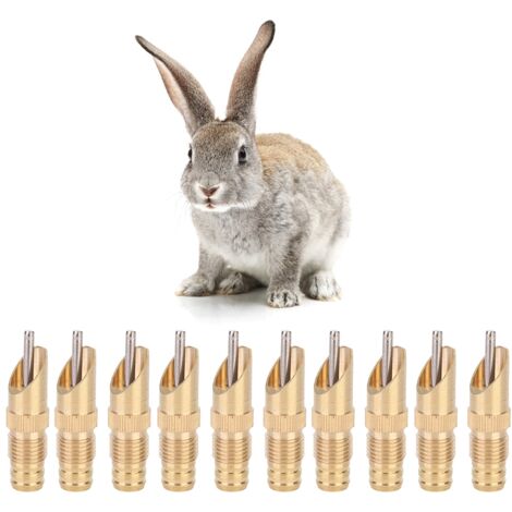 10Pcs Automatic Fox Rabbit Drinker Nipple Waterer Drinking Water Tool Cage Accessories